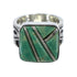 Turquoise Inlay Southwest Silver Ring Size 6-1/2 AX55612